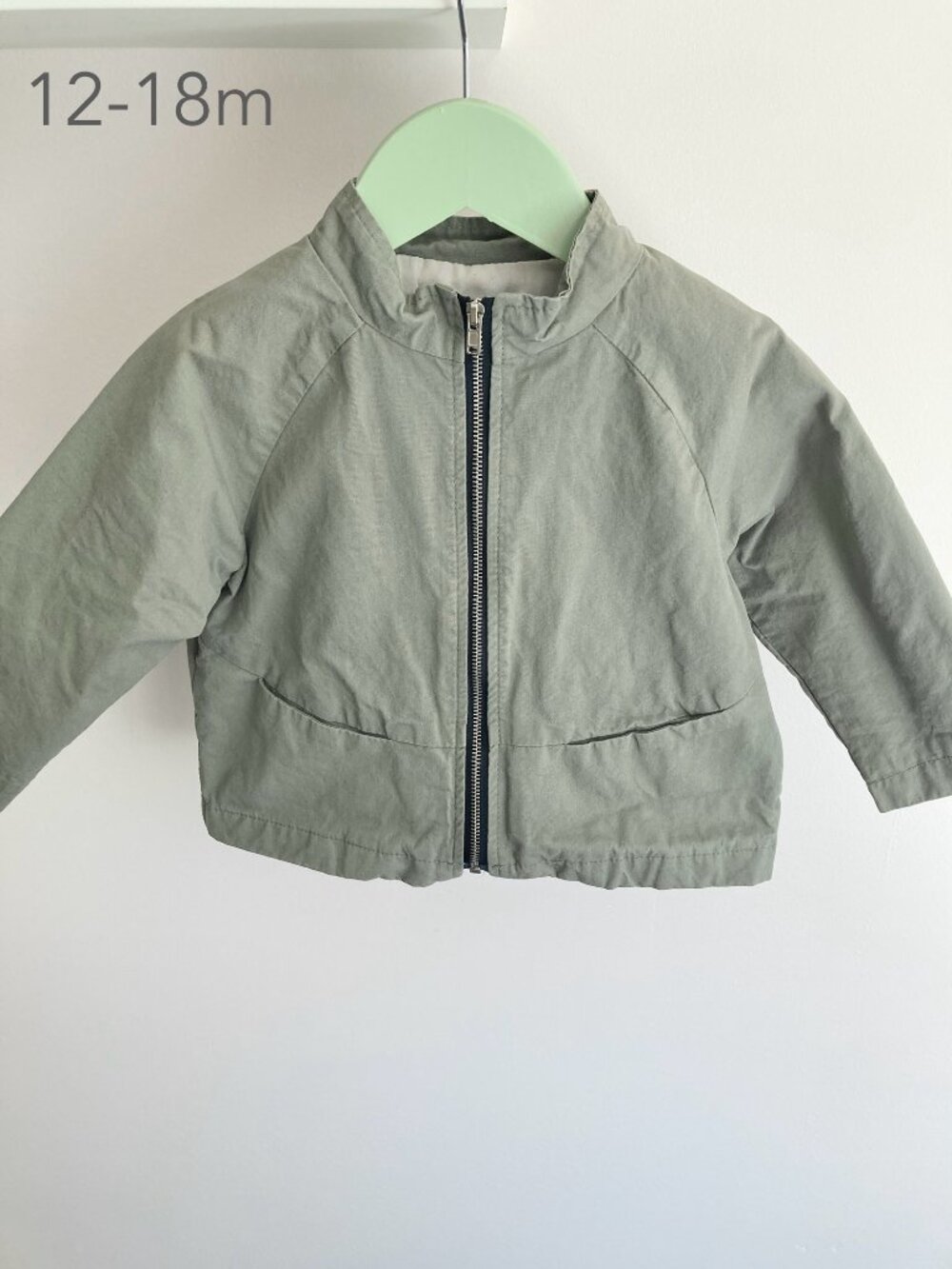 🪴5/$30 Korean 12-18 Months Baby Toddler Green Zip Lightweight Jacket Fall